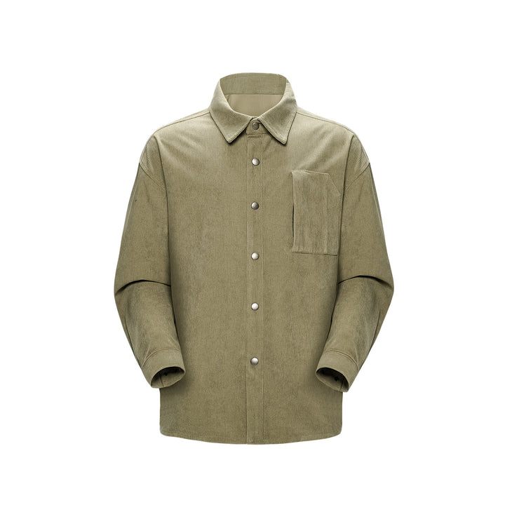 Herren Oversize-Cordhemdjacke mit Druckknöpfen und Brusttasche Echo Archiv