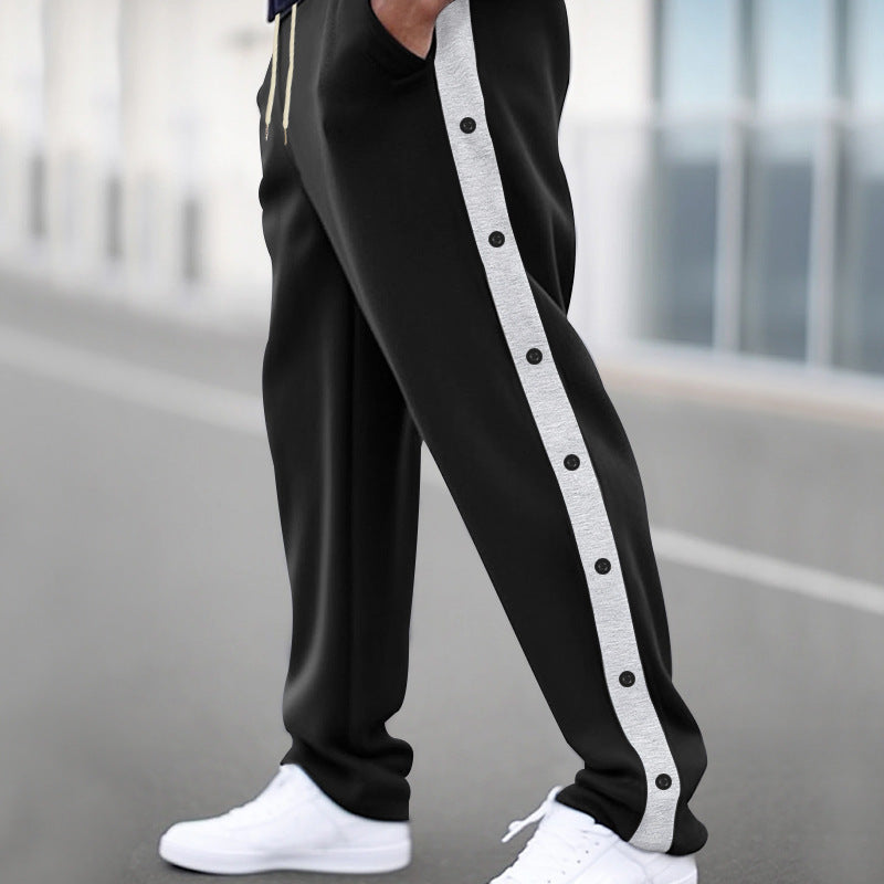 Herren Sportliche Jogginghose mit Druckknopfdetails Echoarchiv