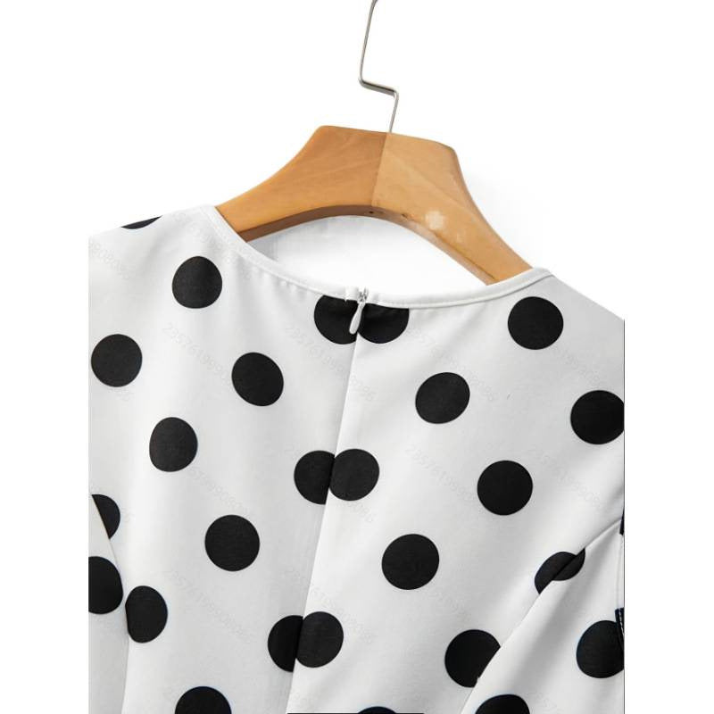 Damen Peplum-Oberteil mit modernen Punkten Echo Archiv