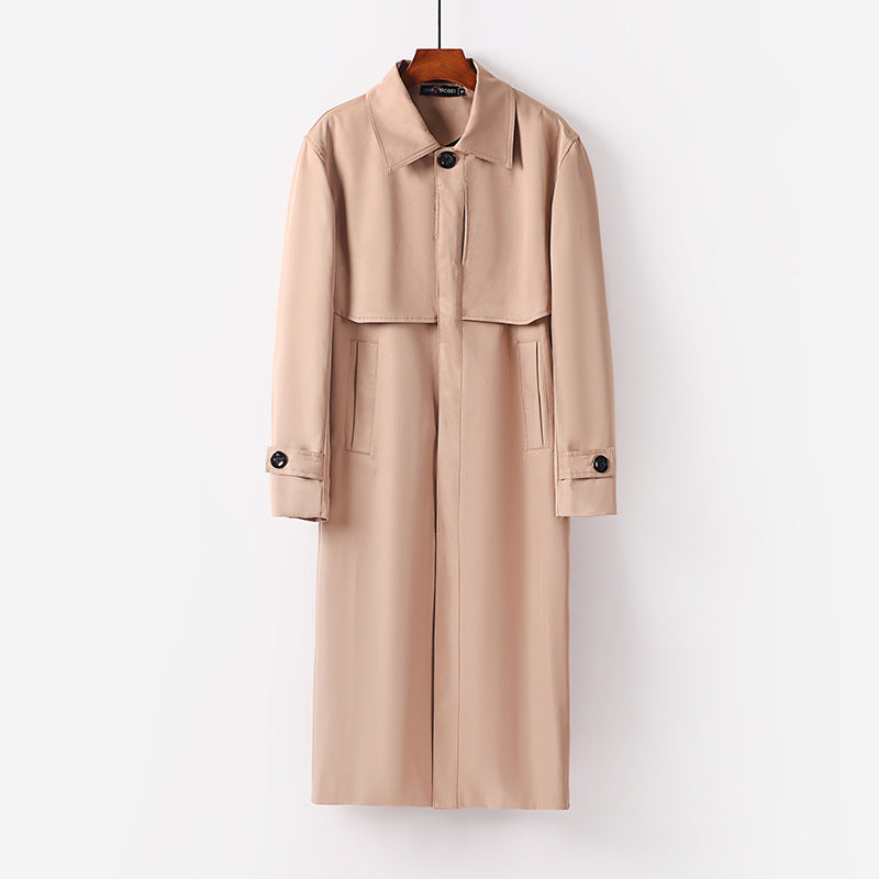 Damen leichter Trenchcoat mit verdeckter Knopfleiste und Schultercape Echoarchiv