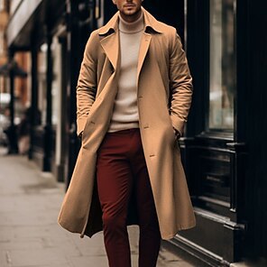 Herren eleganter, minimalistischer Langmantel Echoarchiv
