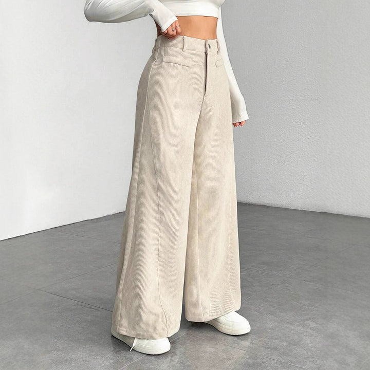 Damen Elegant und hoch taillierte Plisseehose Echo Archiv