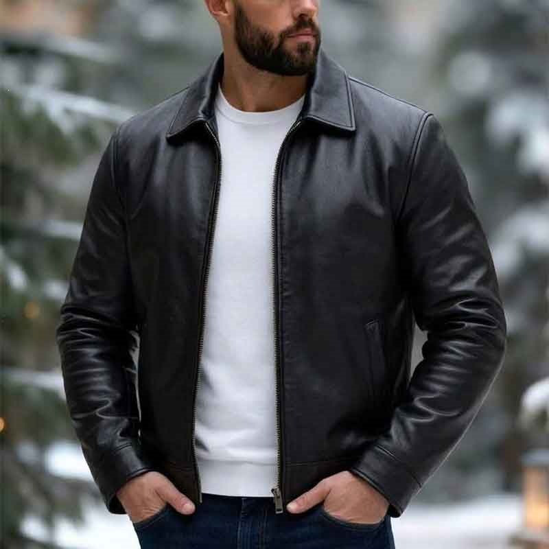 Herren Modische Lederjacke Echo Archiv