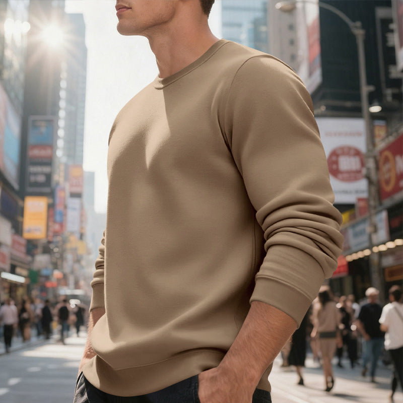 Herren lässiger Sweatpullover mit Rundhals-Ausschnitt und bequemen Bündchen Echoarchiv