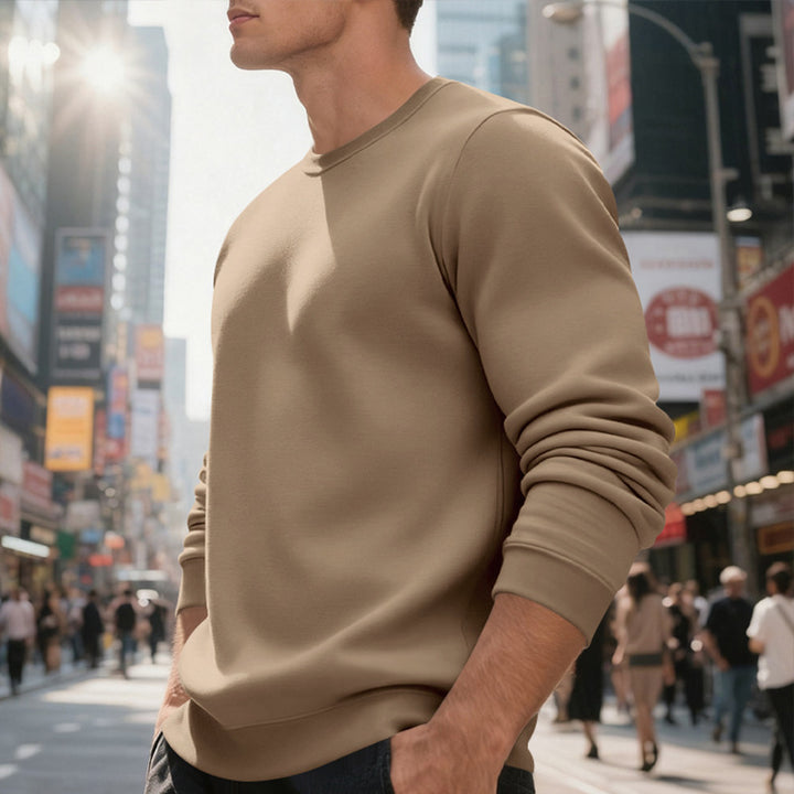 Herren lässiger Sweatpullover mit Rundhals-Ausschnitt und bequemen Bündchen Echoarchiv