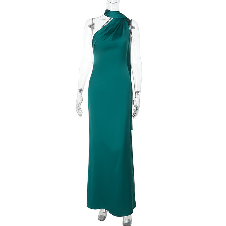 Damen asymmetrisches Maxikleid mit elegantem Wickeldetail Echo Archiv