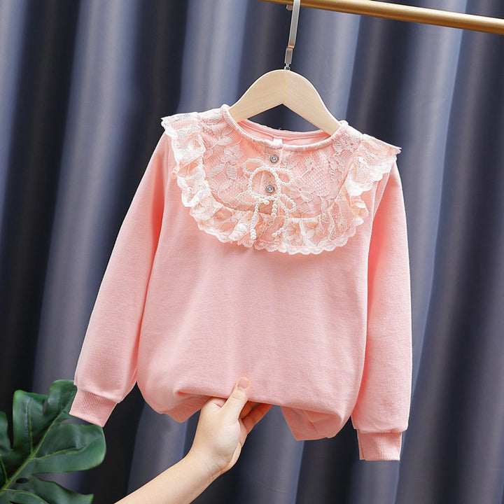 Mädchen Sweatshirt mit romantischem Spitzenkragen Echo Archiv