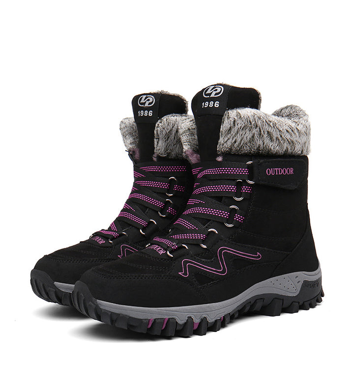 Damen Gefütterte Winter‑Trekkingstiefel mit Kunstfellkragen, schnürsystem und griffiger Offroad‑Profilsohle Echo Archiv