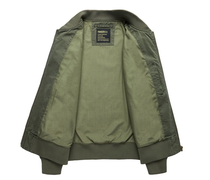 Herren Kurz geschnittene Canvas‑Bomberjacke mit oversized Pattentaschen und Ärmel‑Utilityfach – Brevano