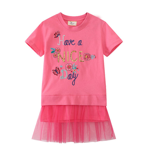 Mädchen T-Shirt Kleid mit bezauberndem Tüllunterrock Echo Archiv