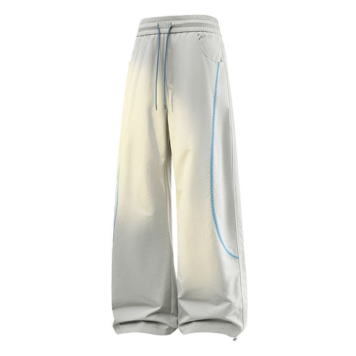 Damen Weite Baggy-Freizeithose mit Tunnelzugbund, kontrastierenden Ziernähten & verstellbarem Saum Echoarchiv