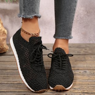 Damen  gestrickte Slip-On Plateau-Sneaker mit atmungsaktivem Obermaterial und gepolstertem Komfortfußbett Echo Archiv