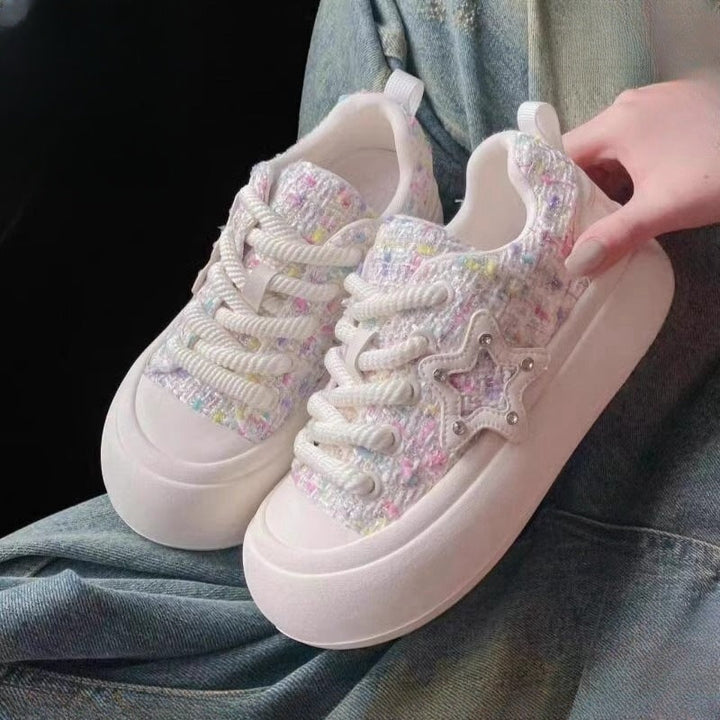 Damen Trendige Komfort-Sneaker mit glitzerndem Sternen-Detail Echo Archiv