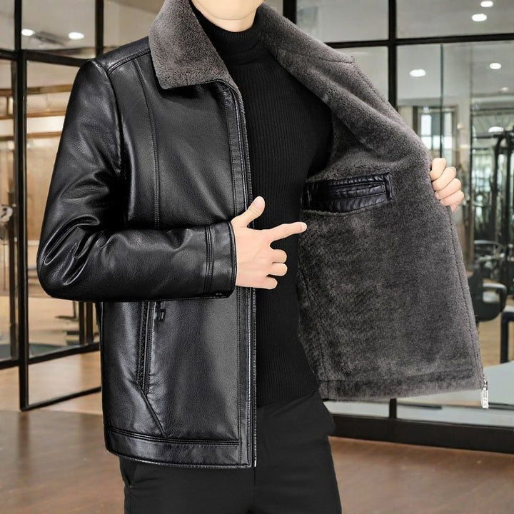 Herren modische Lederjacke mit kuscheligem Innenfutter Echoarchiv
