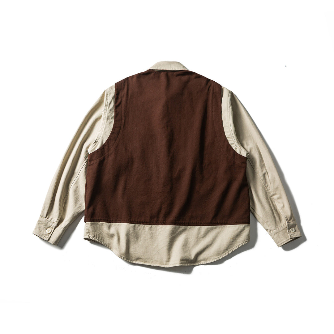 Herren Utility-Weste mit multifunktionalen Taschen, Halbzip und integriertem Hemd-Layer Echoarchiv