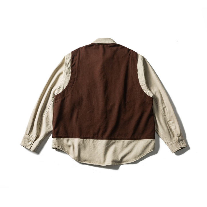 Herren Utility-Weste mit multifunktionalen Taschen, Halbzip und integriertem Hemd-Layer Echoarchiv