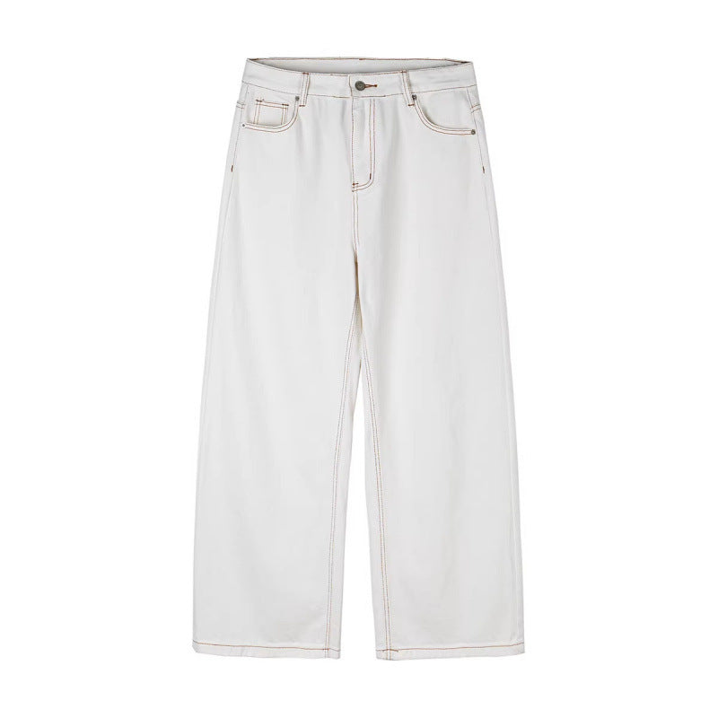 Damen Weite High-Waist Culotte-Jeans mit sichtbaren Kontrastnähten Echo Archiv