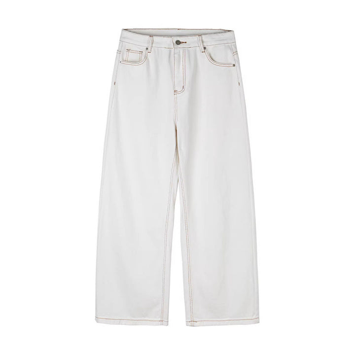 Damen Weite High-Waist Culotte-Jeans mit sichtbaren Kontrastnähten Echo Archiv