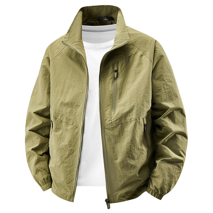 Herren  leichte Ripstop Reißverschluss-Front Stehkragen Reise Utility Jacke Echo Archiv