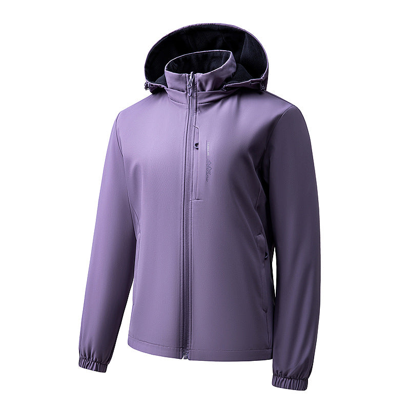 Damen Leichte wasserdichte Softshelljacke mit Kapuze und Brust-Reißverschlusstasche Echo Archiv