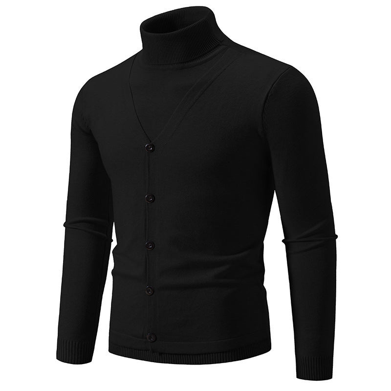 Herren Strickjacke mit hochstehendem Kragen und Knopfleiste Echoarchiv