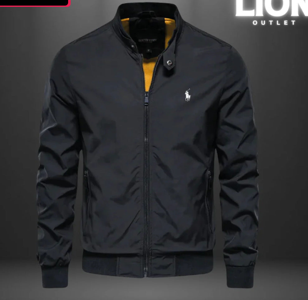 Herren Aviator-inspirierte Windbreaker-Bomberjacke mit Stehkragen und Mesh-Innenfutter Echoarchiv