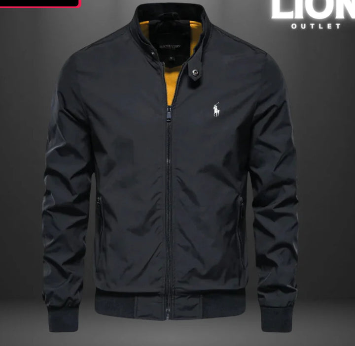 Herren Aviator-inspirierte Windbreaker-Bomberjacke mit Stehkragen und Mesh-Innenfutter Echoarchiv