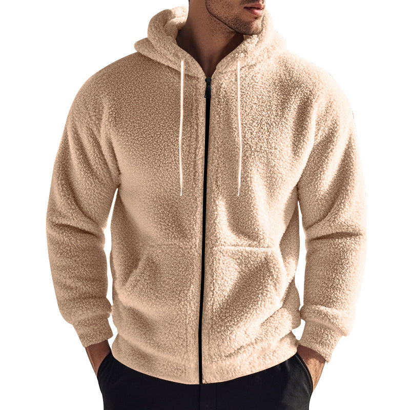 Herren kuschelige Fleecejacke mit Kapuze Echoarchiv