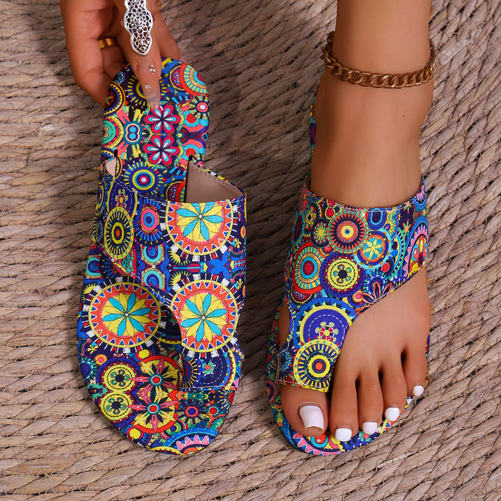 Damen Boho-Zehentrenner Sandalen mit ergonomischem Fußbett Echo Archiv