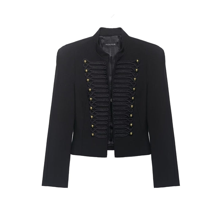 Damen Kurzblazer mit militärischer Zierpaspel, Stehkragen und perlenbesetzten Zierknöpfen Echo Archiv