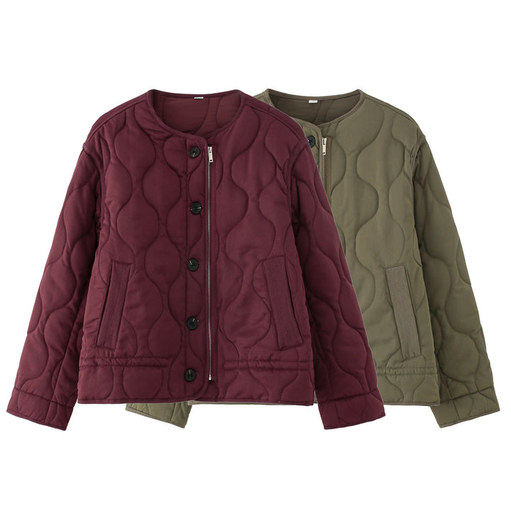 Damen Steppjacke mit rundem Steppmuster, Rundhals und Zwei-Wege-Reißverschluss Echo Archiv
