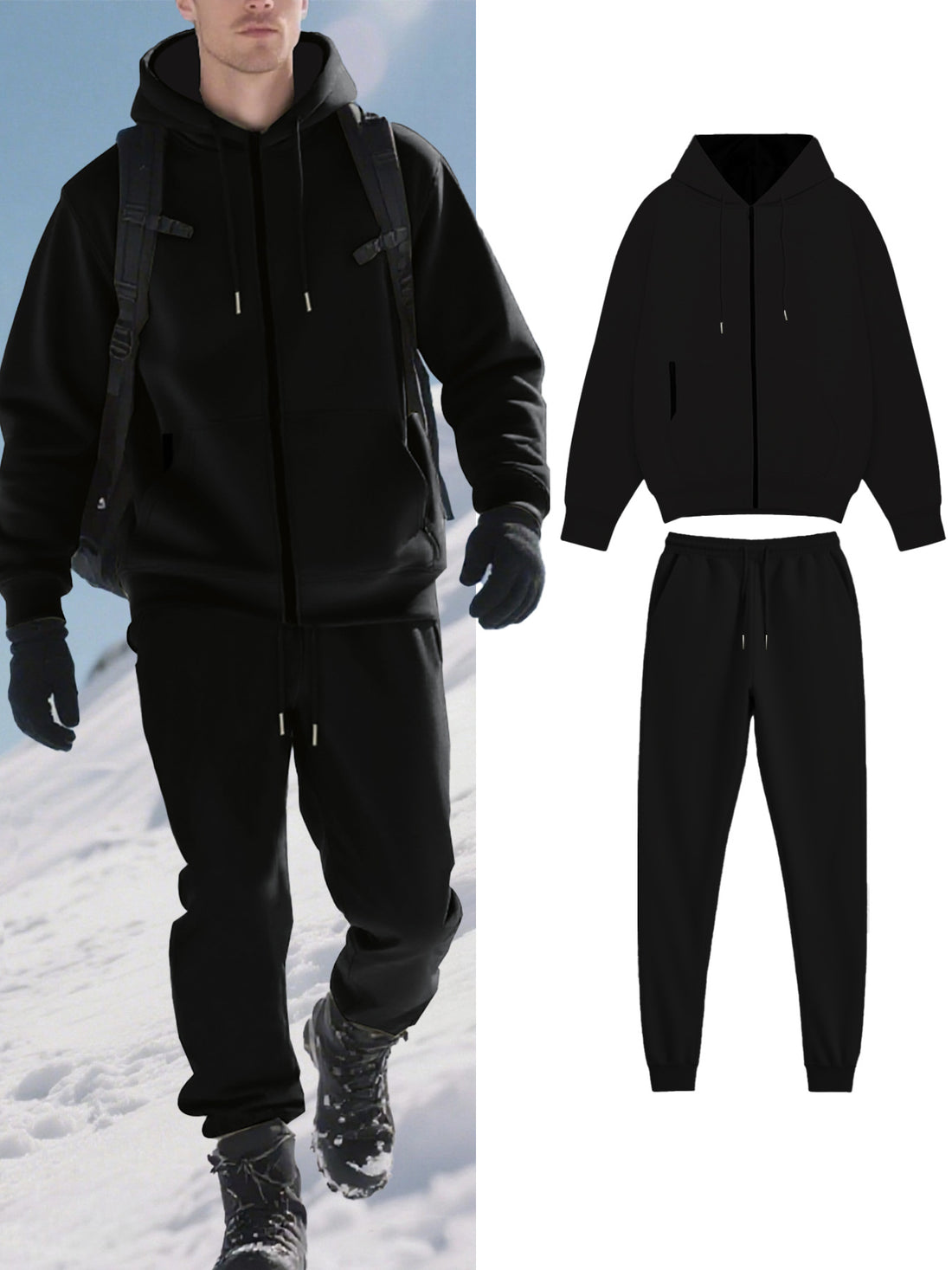 Herren Funktions-Jogginganzug mit warmem Futter und praktischen Taschen – Marzano