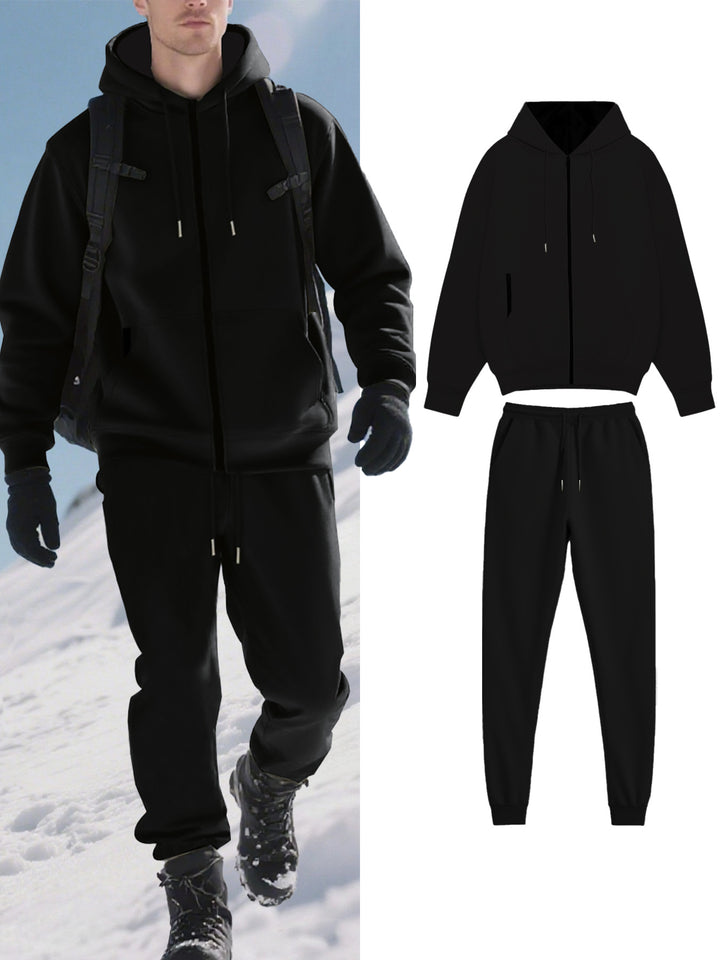 Herren bequemer Thermal-Sweatanzug mit Kapuze und praktischen Taschen Echoarchiv