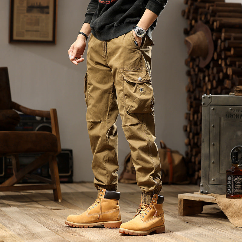 Herren vielseitige Cargo-Hose mit gepolsterten Taschen und elastischem Bund Echoarchiv