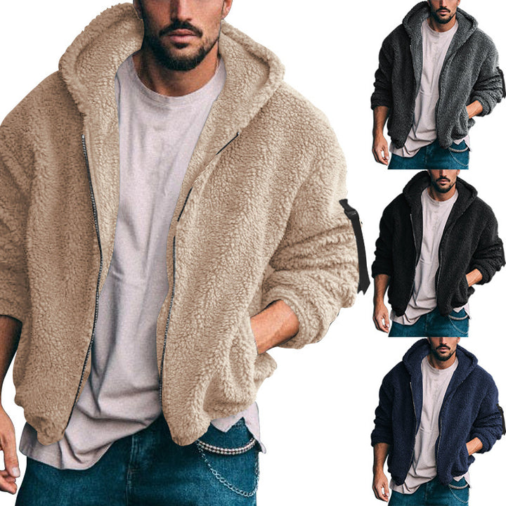 Herren kuschelige Kapuzenjacke aus Teddy-Fleece Echoarchiv