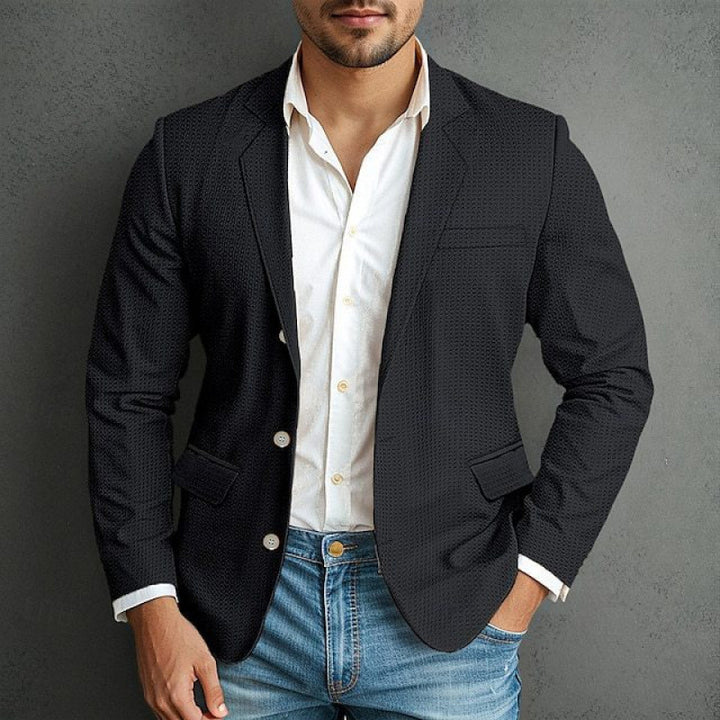 Herren eleganter Blazer mit strukturiertem Design und praktischen Taschen Echoarchiv