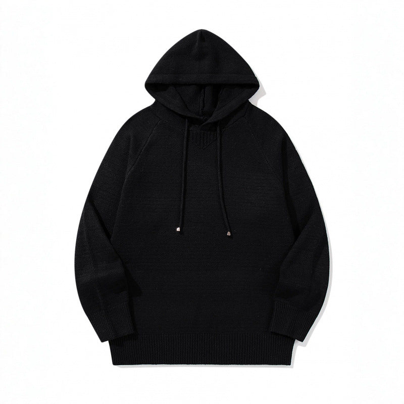 Unisex Oversize Strickkapuzenpullover mit Raglanärmeln und Rippbündchen Echo Archiv