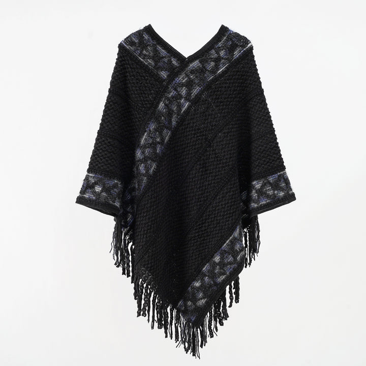 Damen Oversize-Strickumhang mit strukturierter Waffelstrick-Optik und Zopfbordüre Echo Archiv