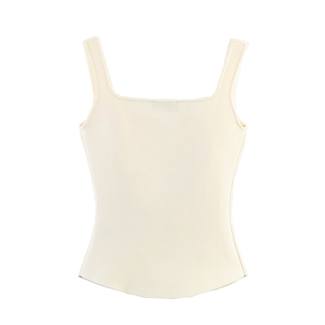 Damen tailliertes Camisole-Top mit quadratischem Ausschnitt und elastischem Material Echo Archiv