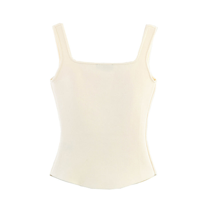 Damen tailliertes Camisole-Top mit quadratischem Ausschnitt und elastischem Material Echo Archiv