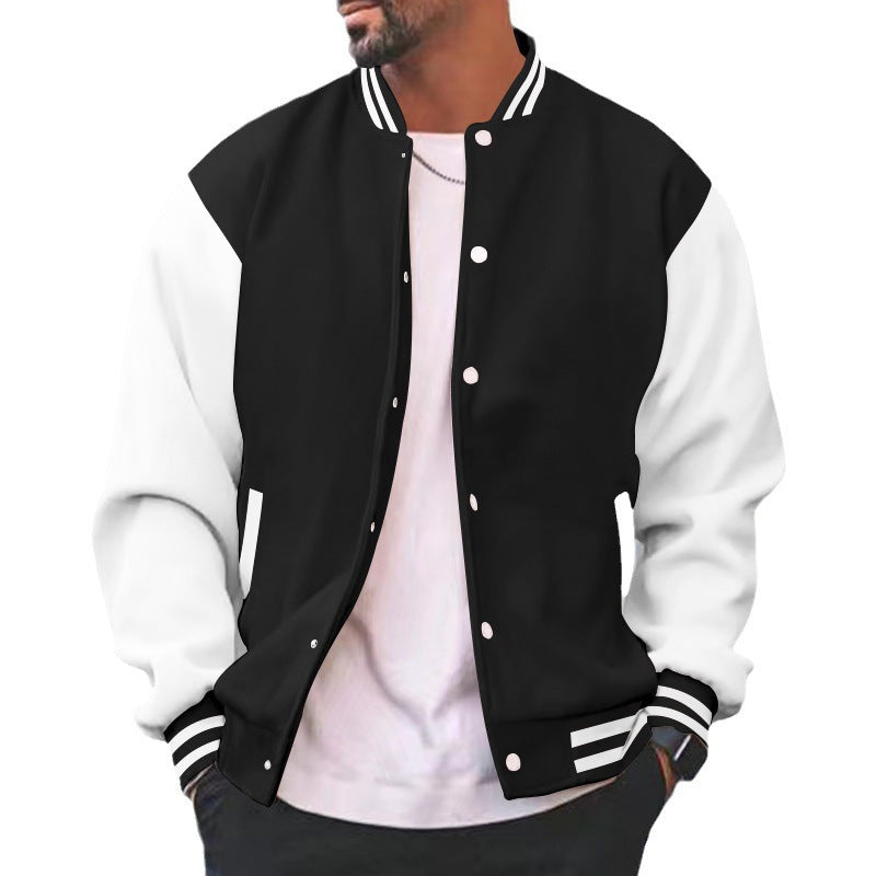Herren Collegejacke mit kontrastierenden Ärmeln und klassischen Bündchen Echoarchiv