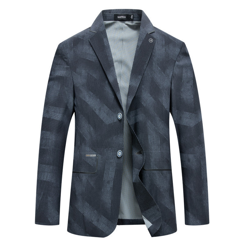 Herren Slim-Fit Einreihiges Sakko mit dezentem Jacquard-Logoallover und ungefütterter Konstruktion Echo Archiv