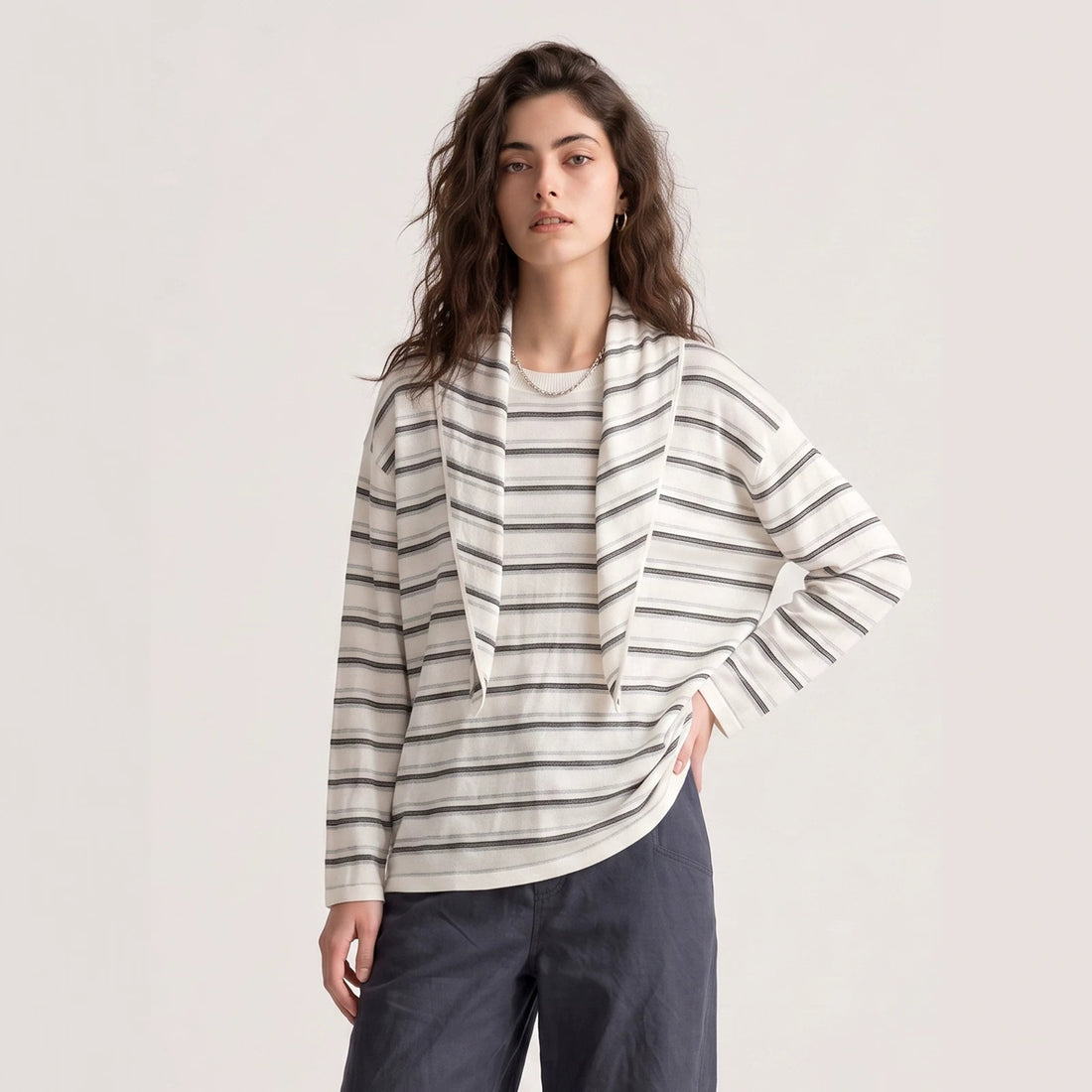 Damen Lässige Streifenjacke – Célinea