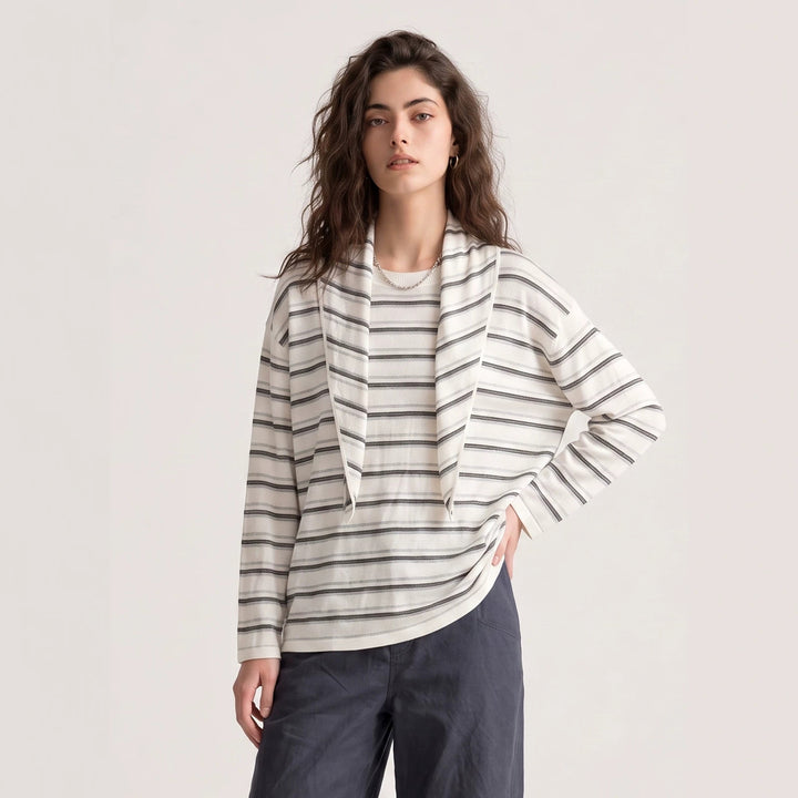 Damen Lässige Streifenjacke Echo Archiv