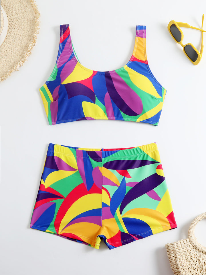 Damen Sportliches Bikini-Set mit farbenfrohen Grafiken Echo Archiv