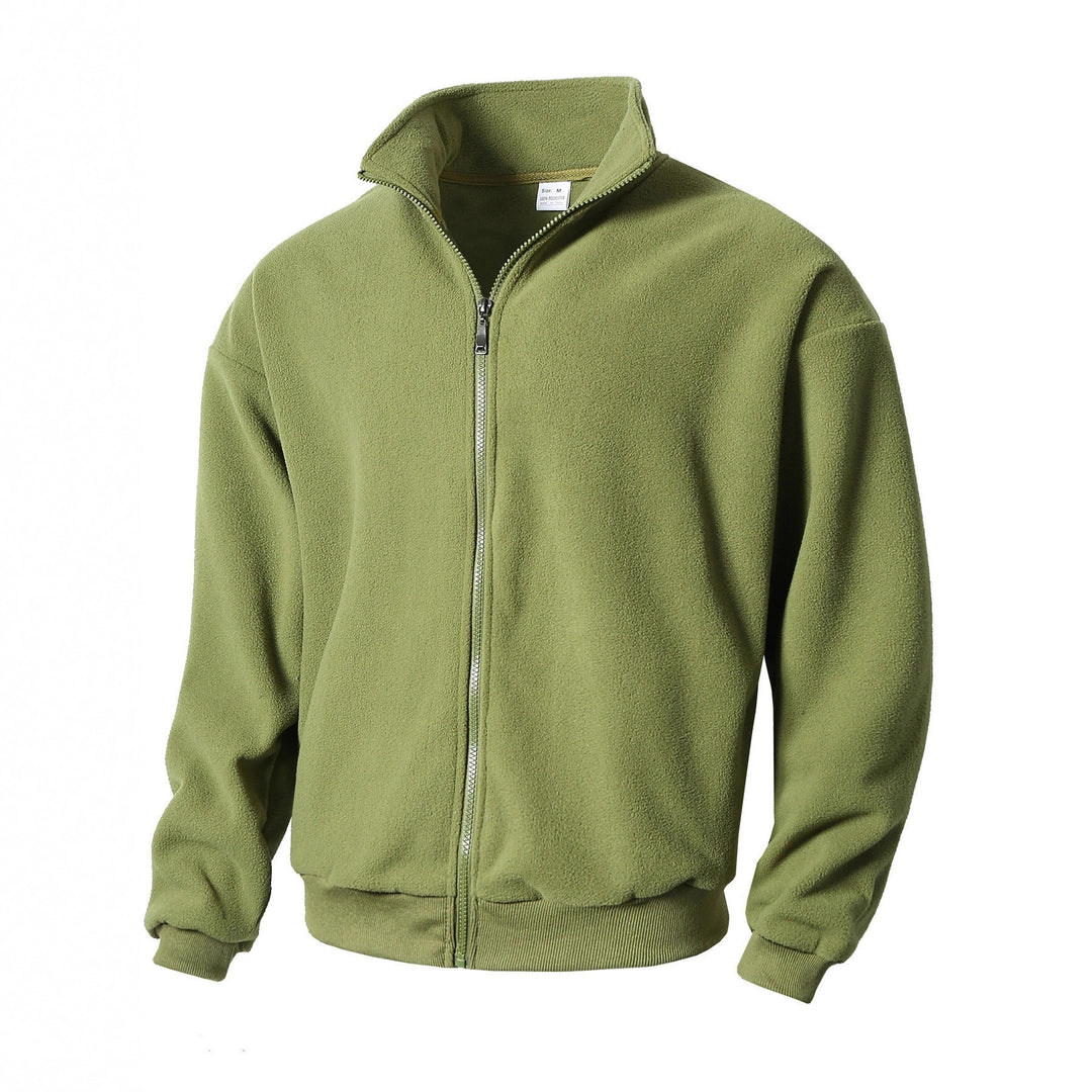 Herren Zip-Fleecejacke mit Stehkragen, durchgehendem Reißverschluss und gerippten Bündchen – Taviero