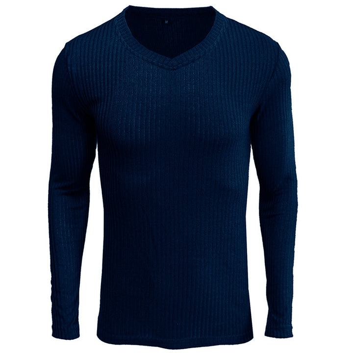 Herren V-Ausschnitt Langarmshirt Echoarchiv