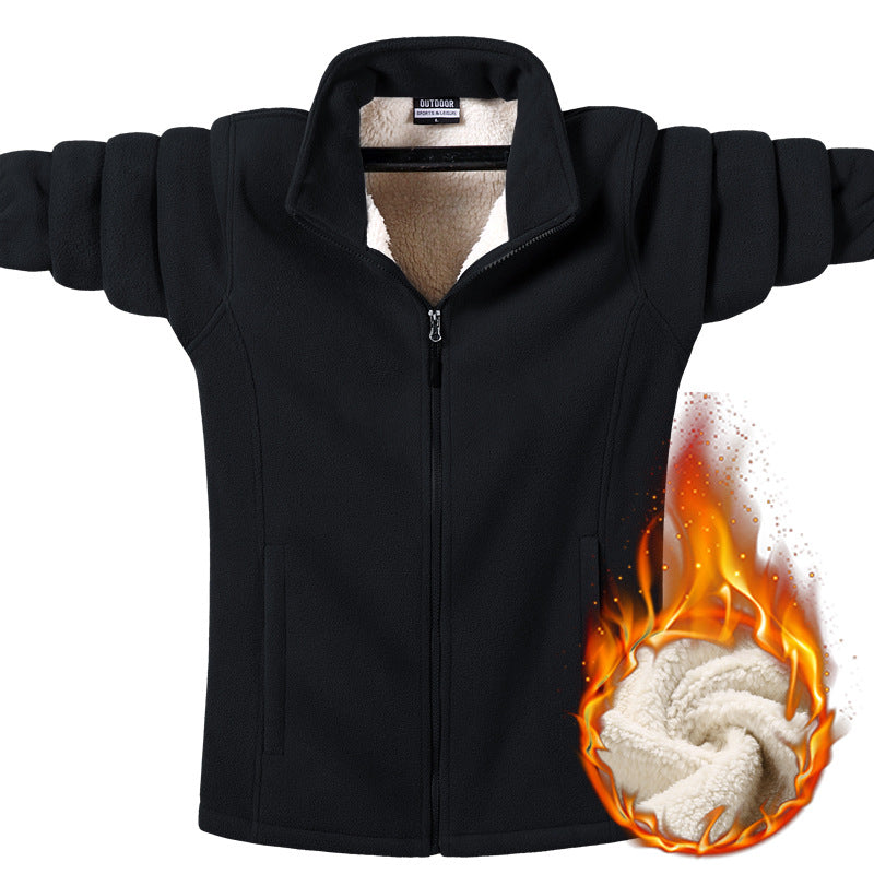 Damen Fleecejacke mit Teddyfutter, durchgehendem Reißverschluss und hohem Stehkragen Echoarchiv