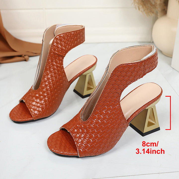 Damen GewEcho Archivte Peeptoe-Sandaletten mit Cut-Outs und skulpturalem Absatz Echo Archiv