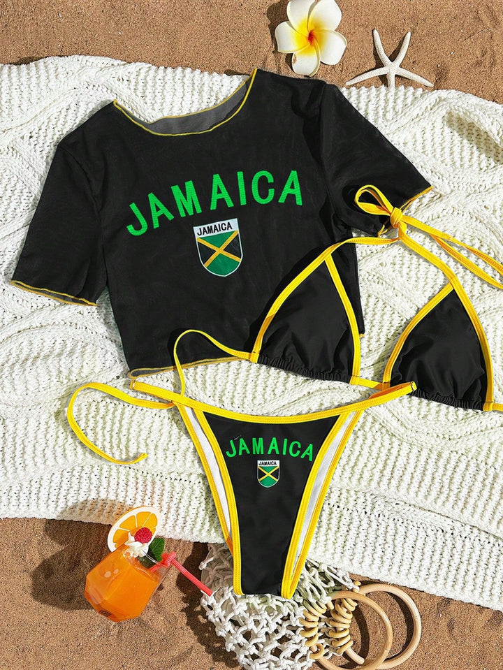 Damen Bikini-Set mit kreativem grafischen Design Echo Archiv